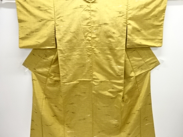 アンティーク　抽象模様織り出し手織り紬着物